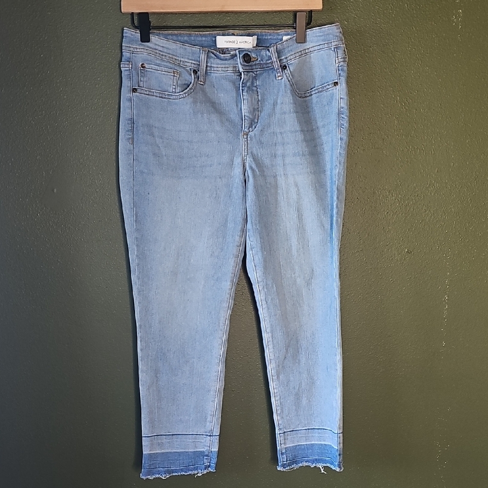 Vintage America Light Blue Ankle Jeans